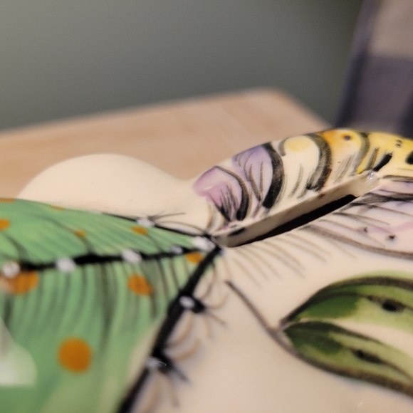 Vintage Ceramic Handpainted Boho Elephant Bank 5" - Picture 10 of 11